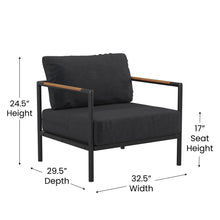 Load image into Gallery viewer, Patio Chair with Cushions - Aluminum Framed Chair, Black with Charcoal Cushions
