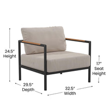 Load image into Gallery viewer, Patio Chair with Cushions - Aluminum Framed Chair, Black with Beige Cushions
