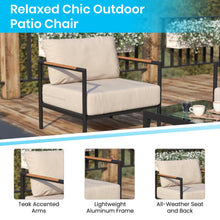 Load image into Gallery viewer, Patio Chair with Cushions - Aluminum Framed Chair, Black with Beige Cushions

