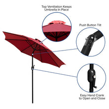 Load image into Gallery viewer, Red 9 FT Round Umbrella with 1.5" Diameter Aluminum Pole

