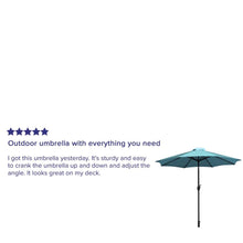 Load image into Gallery viewer, Teal 9 FT Round Umbrella with Crank and Tilt Function and Standing Umbrella Base
