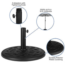 Load image into Gallery viewer, Universal Black Cement Patio Umbrella Base - 19.25" Diameter
