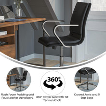 Load image into Gallery viewer, Mid-Back Executive Office Chair with Brushed Chrome Base and Arms, Black
