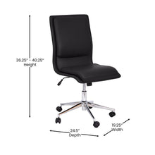Load image into Gallery viewer, Mid-Back Armless Swivel Task Office Chair with and Adjustable Chrome Base, Black
