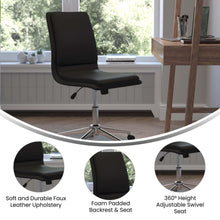 Load image into Gallery viewer, Mid-Back Armless Swivel Task Office Chair with and Adjustable Chrome Base, Black
