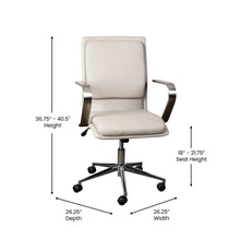 Load image into Gallery viewer, Mid-Back Executive Office Chair with Brushed Chrome Base and Arms, Taupe

