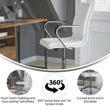 Load image into Gallery viewer, Mid-Back Executive Office Chair with Brushed Chrome Base and Arms, White

