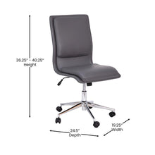 Load image into Gallery viewer, Mid-Back Armless Swivel Task Office Chair with and Adjustable Chrome Base, Gray
