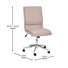 Load image into Gallery viewer, Mid-Back Armless Swivel Task Office Chair with and Adjustable Chrome Base, Taupe
