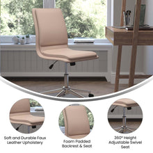 Load image into Gallery viewer, Mid-Back Armless Swivel Task Office Chair with and Adjustable Chrome Base, Taupe
