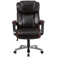 Load image into Gallery viewer, Office Chair | Brown Executive Swivel Office Chair with Headrest and Wheels
