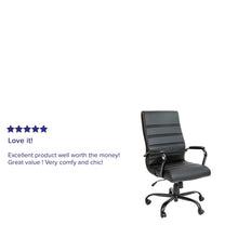 Load image into Gallery viewer, High Back Black Executive Swivel Office Chair with Black Frame and Arms
