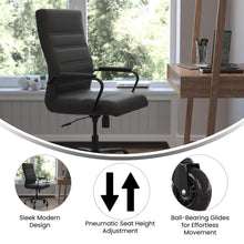 Load image into Gallery viewer, High Back Black Executive Swivel Office Chair with Black Frame, Arms,
