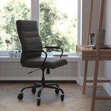 Load image into Gallery viewer, High Back Black Executive Swivel Office Chair with Black Frame, Arms,
