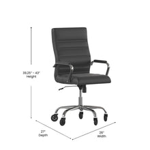 Load image into Gallery viewer, High Back Black Executive Swivel Office Chair with Chrome Frame, Arms,
