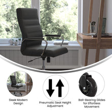Load image into Gallery viewer, High Back Black Executive Swivel Office Chair with Chrome Frame, Arms,

