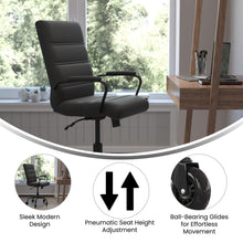 Load image into Gallery viewer, Mid-Back Black Executive Swivel Office Chair with Black Frame, Arms,

