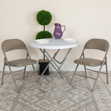 Load image into Gallery viewer, HERCULES Series Double Braced Gray Vinyl Folding Chair
