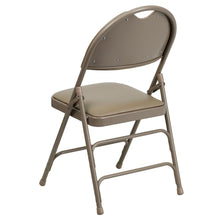 Load image into Gallery viewer, HERCULES Series Ultra-Premium Triple Braced Beige Vinyl Metal Folding Chair with Easy-Carry Handle
