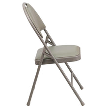 Load image into Gallery viewer, HERCULES Series Ultra-Premium Triple Braced Gray Vinyl Metal Folding Chair with Easy-Carry Handle
