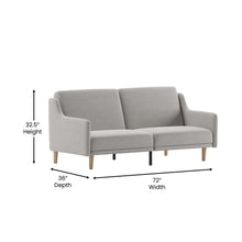 Load image into Gallery viewer, Split Back Sofa Futon - Gray Faux Linen Upholstery

