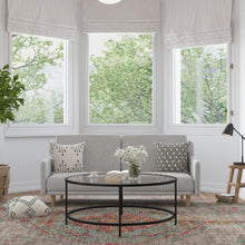 Load image into Gallery viewer, Split Back Sofa Futon - Gray Faux Linen Upholstery
