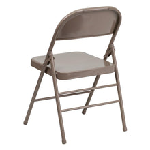Load image into Gallery viewer, HERCULES Series Triple Braced &amp; Double Hinged Beige Metal Folding Chair
