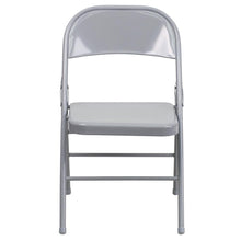 Load image into Gallery viewer, HERCULES Series Triple Braced &amp; Double Hinged Gray Metal Folding Chair
