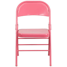 Load image into Gallery viewer, HERCULES COLORBURST Series Bubblegum Pink Triple Braced &amp; Double Hinged Metal Folding Chair
