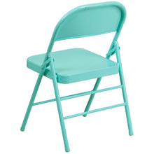 Load image into Gallery viewer, HERCULES COLORBURST Series Tantalizing Teal Triple Braced &amp; Double Hinged Metal Folding Chair
