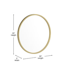 Load image into Gallery viewer, 20" Round Gold Metal Framed Wall Mirror
