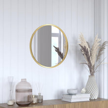 Load image into Gallery viewer, 20" Round Gold Metal Framed Wall Mirror
