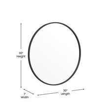 Load image into Gallery viewer, 30" Round Black Metal Framed Wall Mirror
