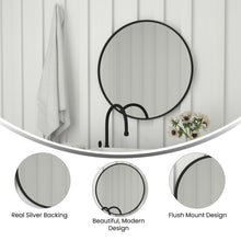 Load image into Gallery viewer, 30" Round Black Metal Framed Wall Mirror
