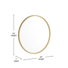 Load image into Gallery viewer, 24" Round Gold Metal Framed Wall Mirror
