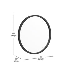 Load image into Gallery viewer, 16" Round Black Metal Framed Wall Mirror
