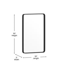 Load image into Gallery viewer, 20" x 30" Decorative Wall Mirror - Rounded Corners, Matte Black
