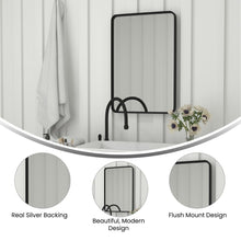 Load image into Gallery viewer, 20" x 30" Decorative Wall Mirror - Rounded Corners, Matte Black
