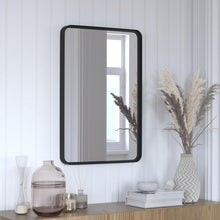 Load image into Gallery viewer, 20" x 30" Decorative Wall Mirror - Rounded Corners, Matte Black

