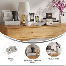 Load image into Gallery viewer, 3 Piece Wooden Organizer Set For Desktop, Table Top, or Vanity in Whitewashed
