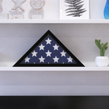 Load image into Gallery viewer, Black Memorial Flag Display Case - Solid Wood Military Flag Display Case
