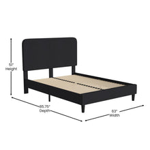 Load image into Gallery viewer, Charcoal Queen Fabric Upholstered Platform Bed - Headboard with Rounded Edges
