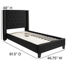 Load image into Gallery viewer, Twin Size Tufted Upholstered Platform Bed in Black Fabric
