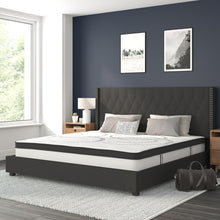 Load image into Gallery viewer, King Size Tufted Upholstered Platform Bed in Black Fabric
