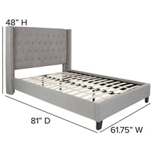 Load image into Gallery viewer, Full Size Tufted Upholstered Platform Bed in Light Gray Fabric
