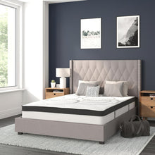 Load image into Gallery viewer, Full Size Tufted Upholstered Platform Bed in Light Gray Fabric
