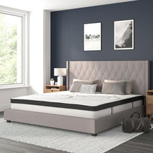 Load image into Gallery viewer, King Size Tufted Upholstered Platform Bed in Light Gray Fabric
