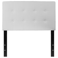 Load image into Gallery viewer, Tufted Upholstered Twin Size Headboard in White Vinyl
