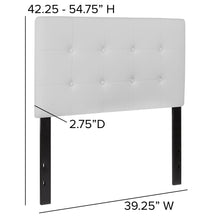 Load image into Gallery viewer, Tufted Upholstered Twin Size Headboard in White Vinyl

