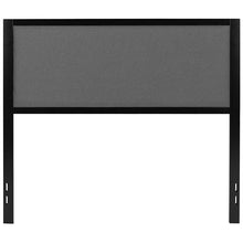 Load image into Gallery viewer, Metal Upholstered Full Size Headboard in Dark Gray Fabric
